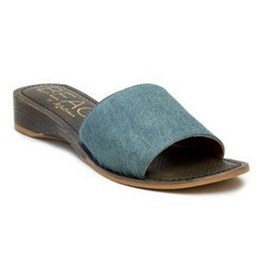 Beach By Matisse Havana Sandals Cow Fur Teal Blue Womens Size 8